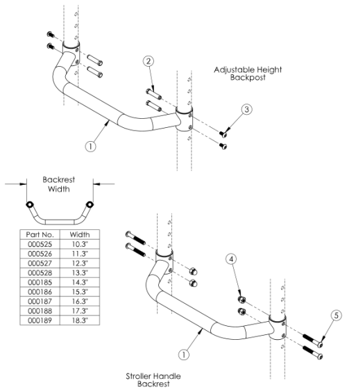 Flip / Arc Adjustable Height Rigidizer Bar parts diagram
