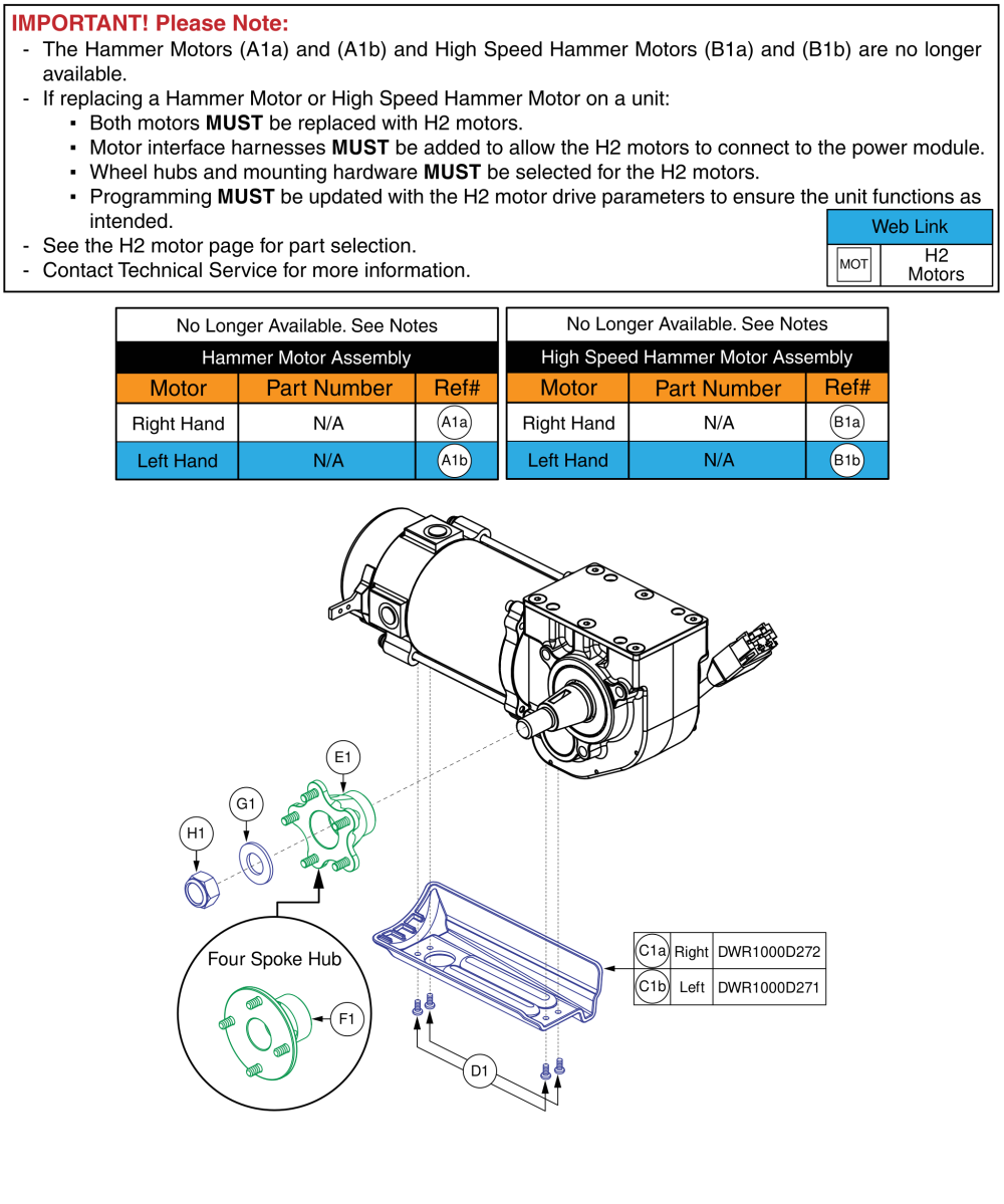Drive Motor - Hammer & High Speed Hammer, Q6 Edge Z / Q6 Ultra parts diagram