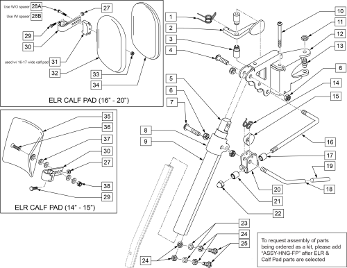 Elevating Legrest parts diagram