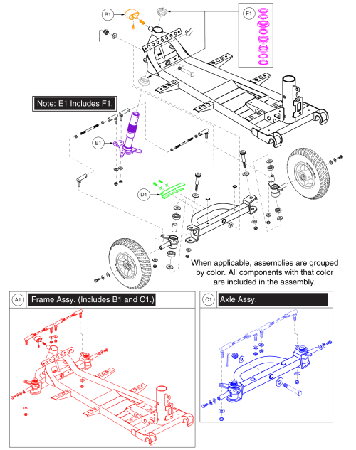 Front Frame Assy, For S44x Models parts diagram