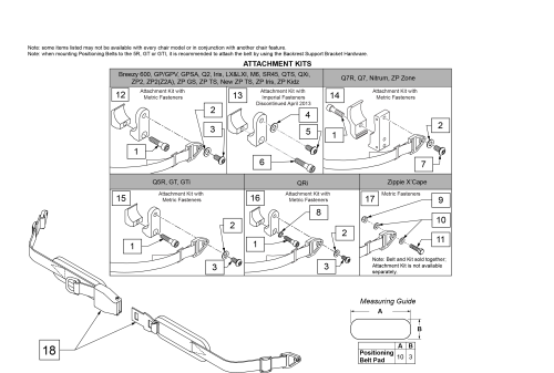 Aircraft Buckle Positioning Belts & Attachment Kits parts diagram