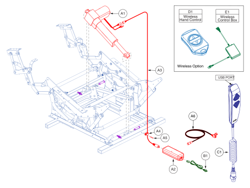 Wallhugger, Dual Lead Motor parts diagram