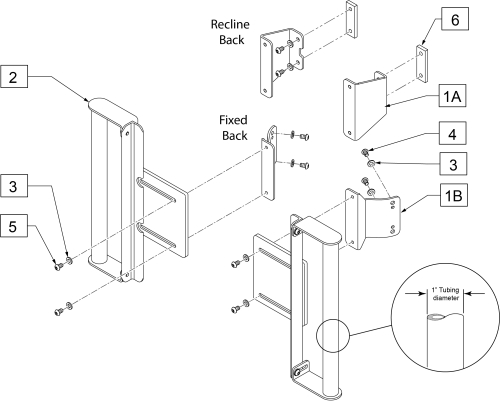 Pro Aftermarket Backrest Adapters parts diagram