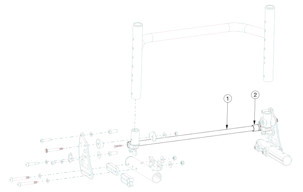 (discontinued 1) Ethos Backrest Mount And Hardware - Growth parts diagram