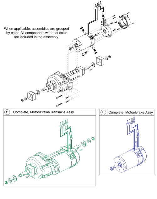 Feishen T2 Transaxle/ Motor/ Brake Assy, Victory 9.2, 10.2 parts diagram