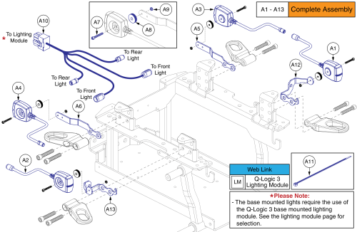 Q6 Edge 2.0/3 Base Mounted Lights parts diagram