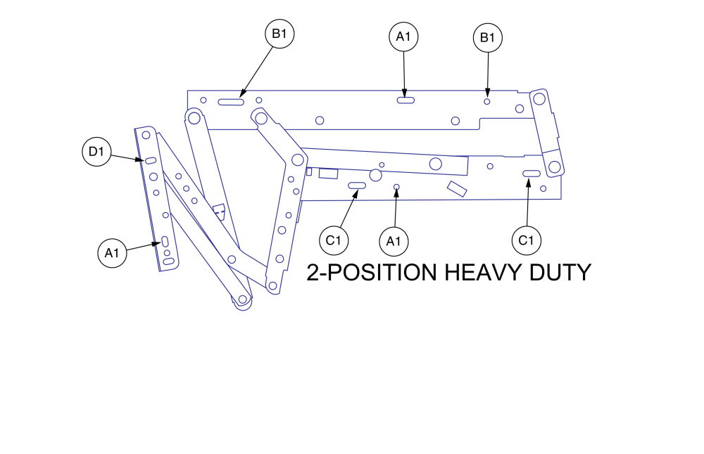 Scissor Mounting Hardware, 2 Position Heavy Duty parts diagram