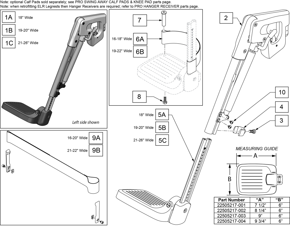 Hd Pro Manual Elr Legrest parts diagram