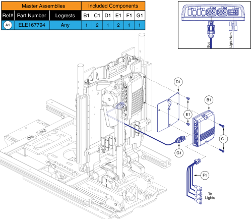 Ql3 Lm, Tb3 Power Seating, Used W/ Aam (full Seat Mounted Lights) parts diagram