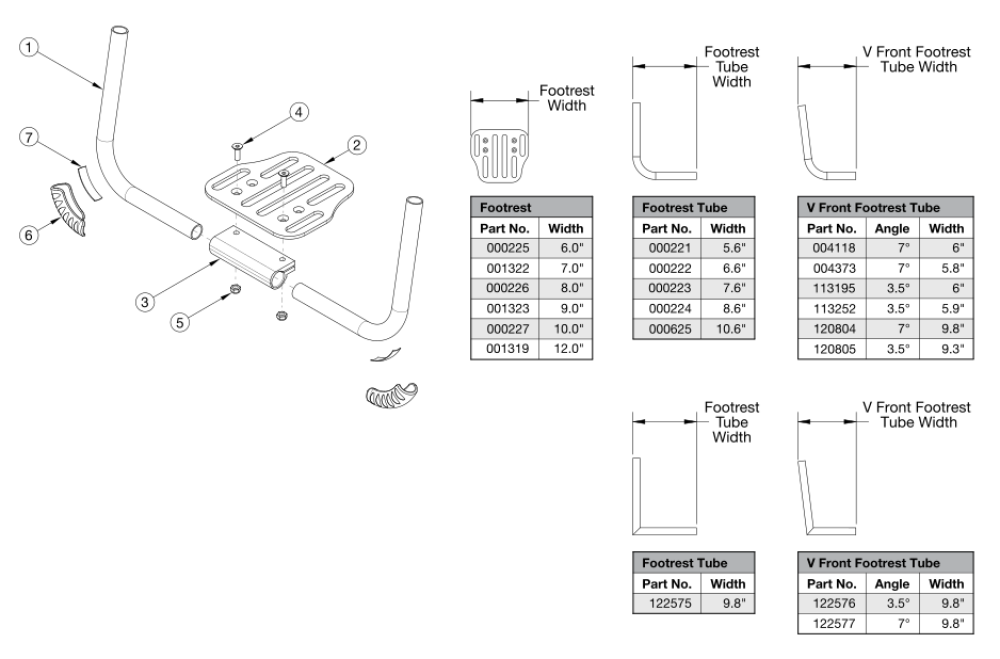 Rogue2 Footrest - Aluminum Angle Adjustable parts diagram