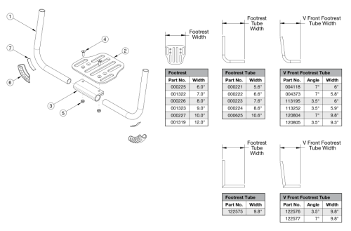 Rogue2 Footrest - Aluminum Angle Adjustable parts diagram