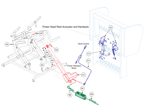 Nm2050, Nm2750 Single Motor Lift Chair With Power Headrest parts diagram