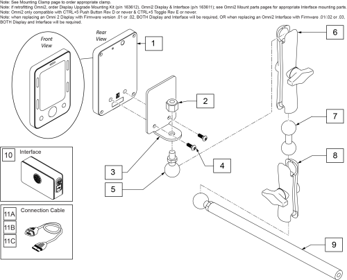 Omni2 Display Mount parts diagram