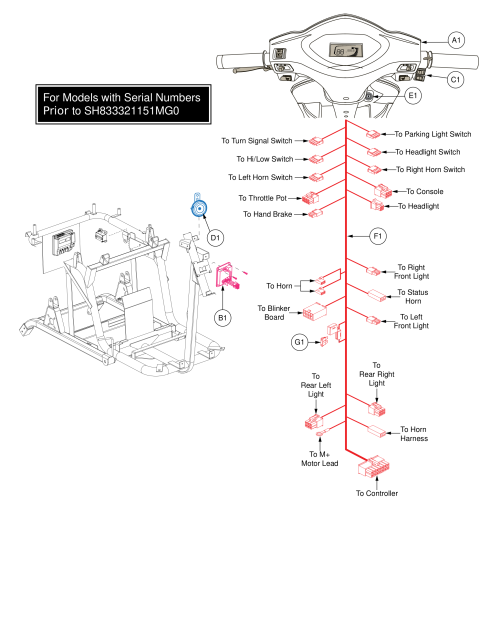 Console Assy, Raptor (for Models With Serial Numbers  Prior To Sh833321151mg0) parts diagram