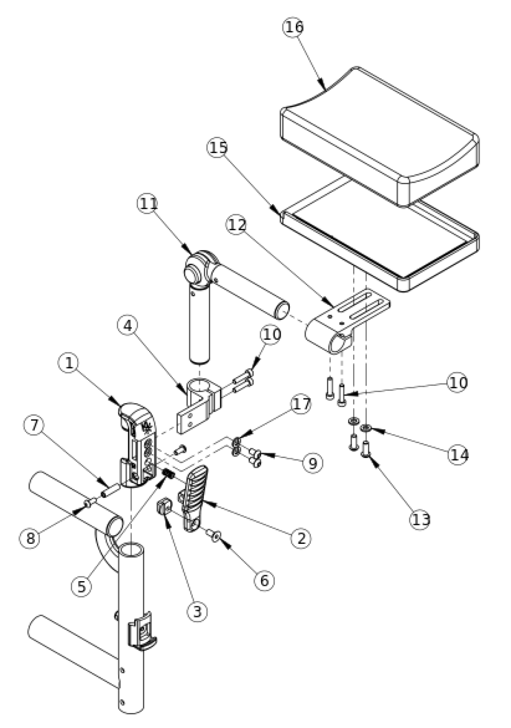 Residual Limb Support parts diagram
