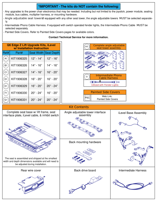 Q6 Edge Z - Reac Lift Upgrade Kits (ilevel) parts diagram