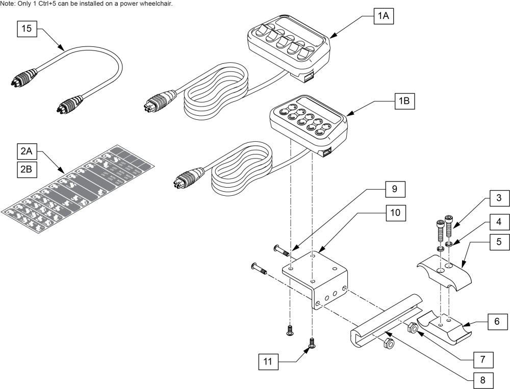 Ctrl +5 Attendant Control Assembly parts diagram