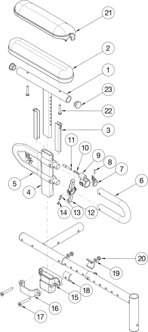 Focus Cr Height Adjustable Low T-arm parts diagram