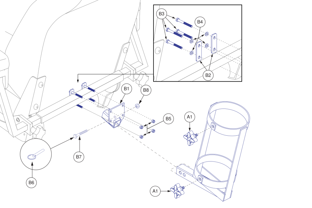 Oxygen Tank Holder - Pinchless Hinge / Medium Back Seats parts diagram