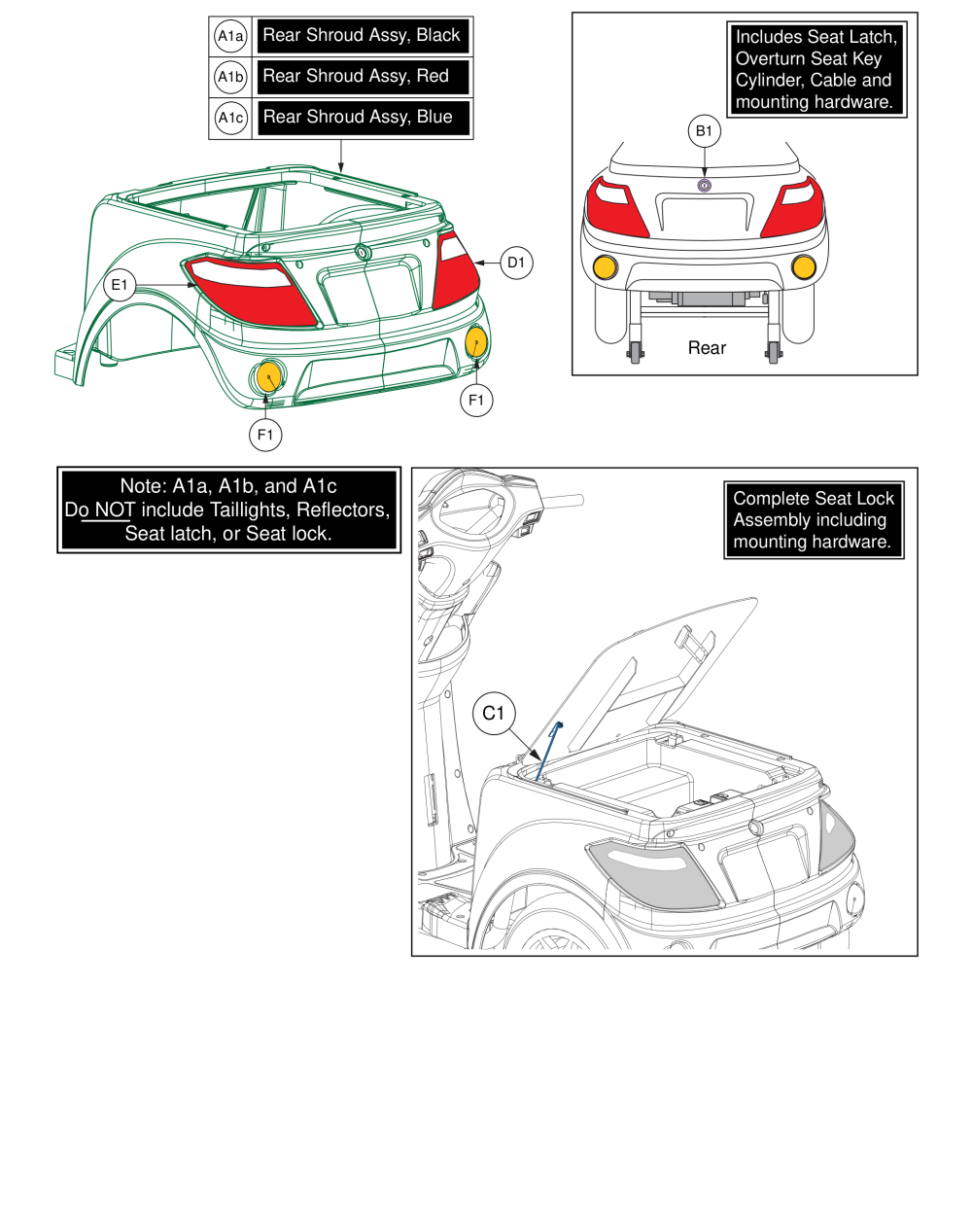 Rear Shroud Assy, Baja® Raptor 2, 4wheel parts diagram