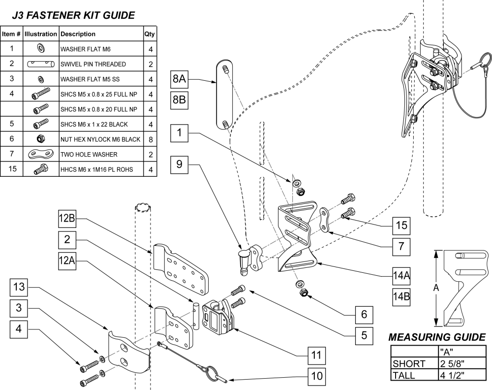 J3 Back Hardware parts diagram