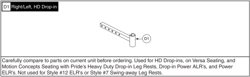 Legrest Hanger - Motion Concepts & Versa Seating parts diagram