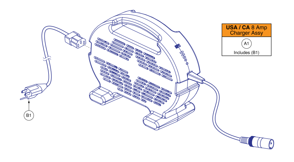 8 Amp Phihong Charger, Us / Ca parts diagram