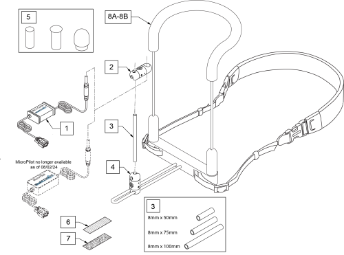 Link-it/switch-it Micro Guide In Bib-style Chin Control Mount parts diagram