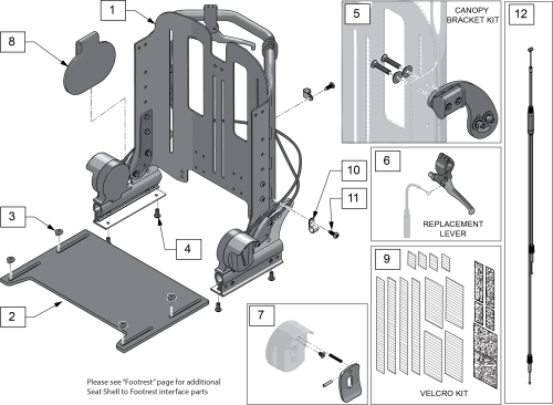 Recline Back Shell parts diagram