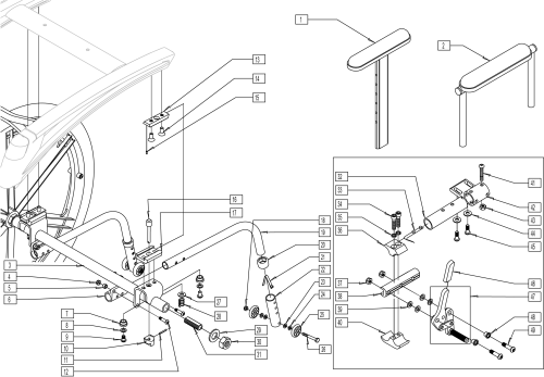 Manual Wheelchair Conversion Kit parts diagram