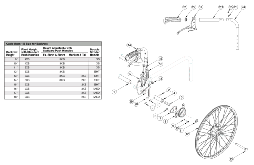 Rogue Xp / Clik / Little Wave Xp Drum Brake parts diagram