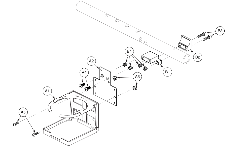 Cup Holder - Tubular Armrest Mounted (quantum) parts diagram