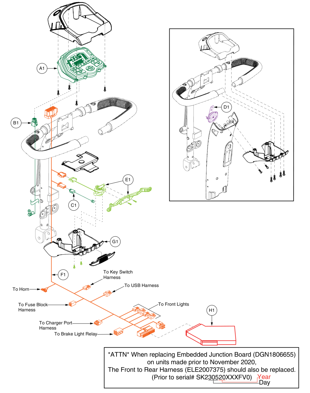 Electronics Assembly - Console parts diagram