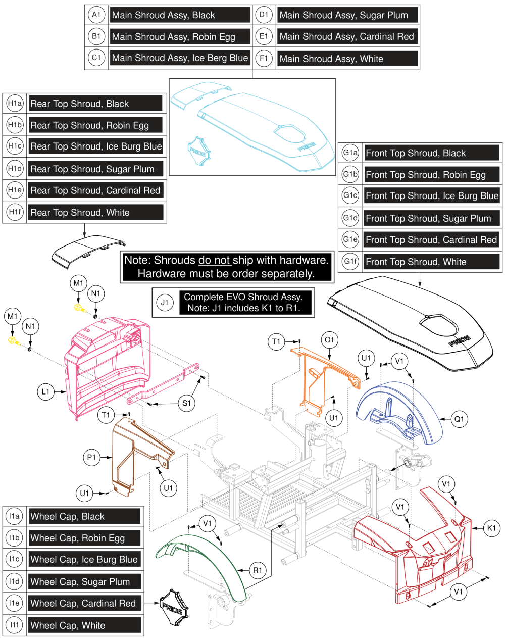 Shroud Assy. parts diagram