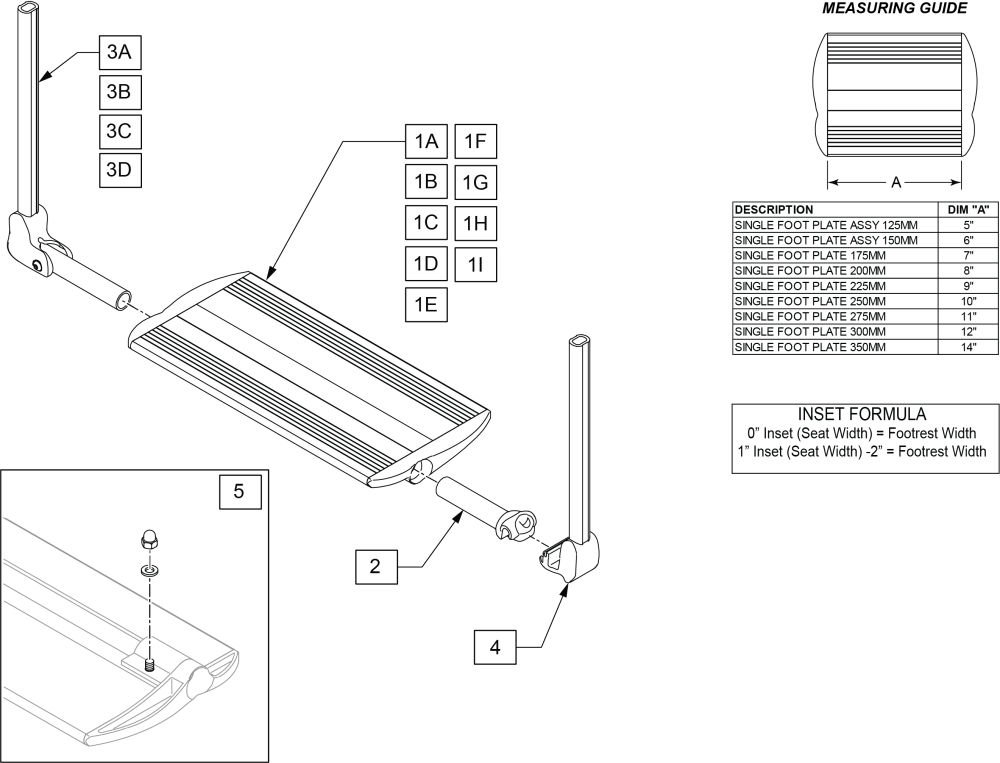 Folding Platform Footplate parts diagram