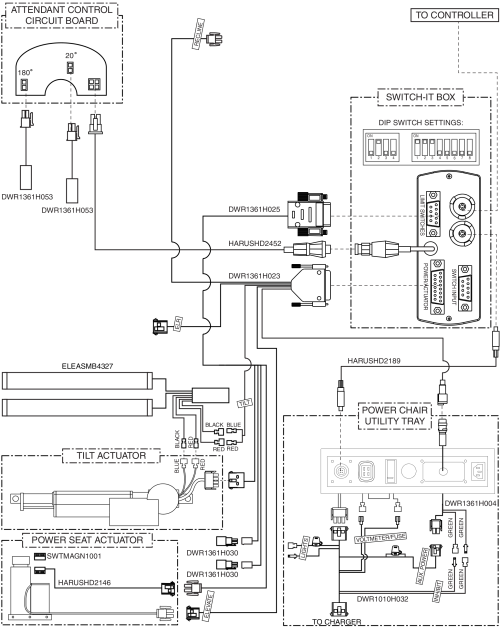 Electrical Diagram - Tilt W/ Elevate Thru Attendant Control, Switch-it parts diagram