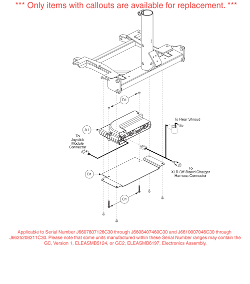 Gc Power Module, Version 2, W/ Mounting Hardware, Go-chair / Z-chair parts diagram