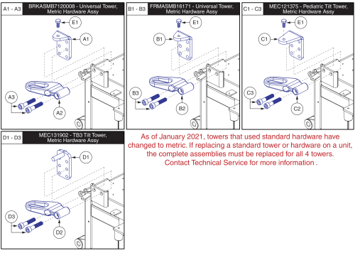 Seat Interface - L-brackets W/ Transit Loops, Universal, Pediatric Tilt, Tb3 Seating, Q6 Edge Hd parts diagram