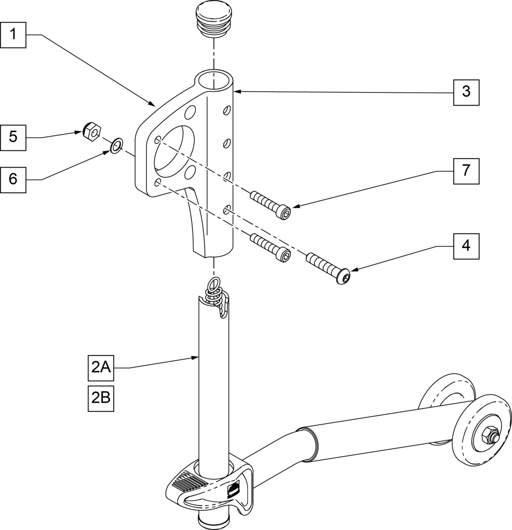 Swing-away Anti-tip parts diagram