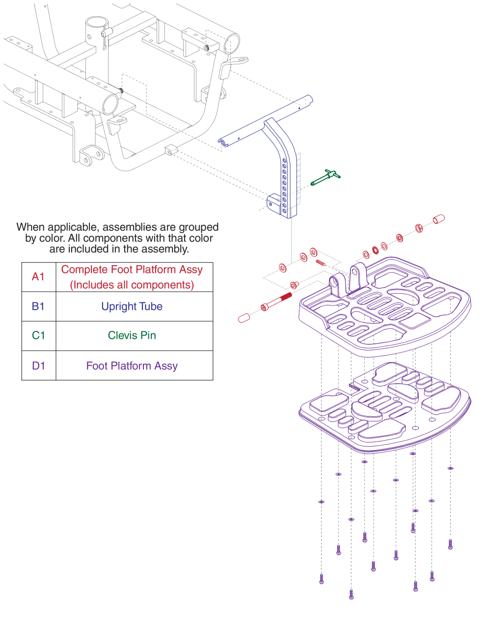 Z11 Footrest Assy parts diagram