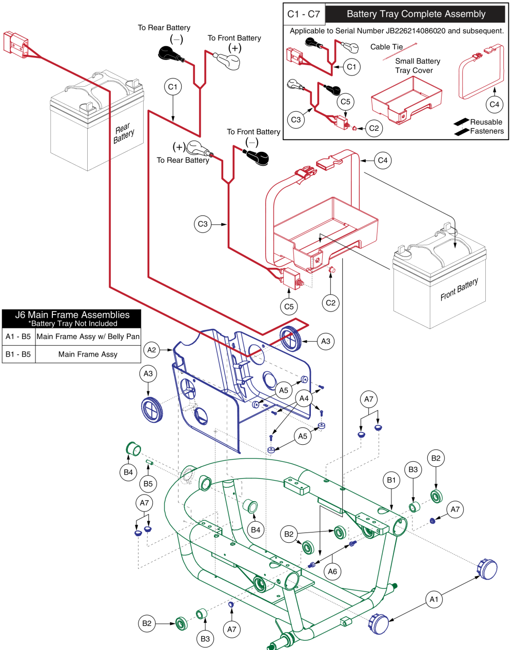 Main Frame Assy For Power Seating (pedestal Actuator), J6 parts diagram