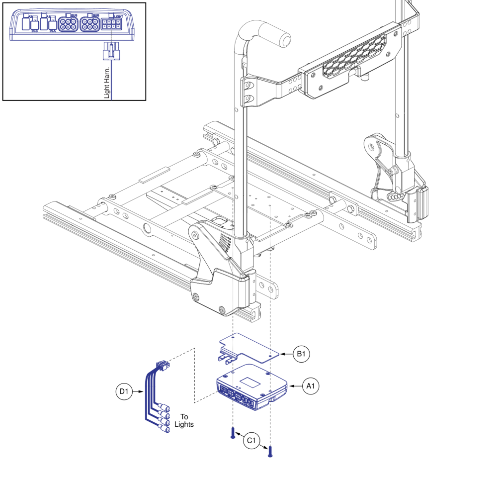 Ql3 Lights Thru Lm - Standard Lights, Flex Seat parts diagram