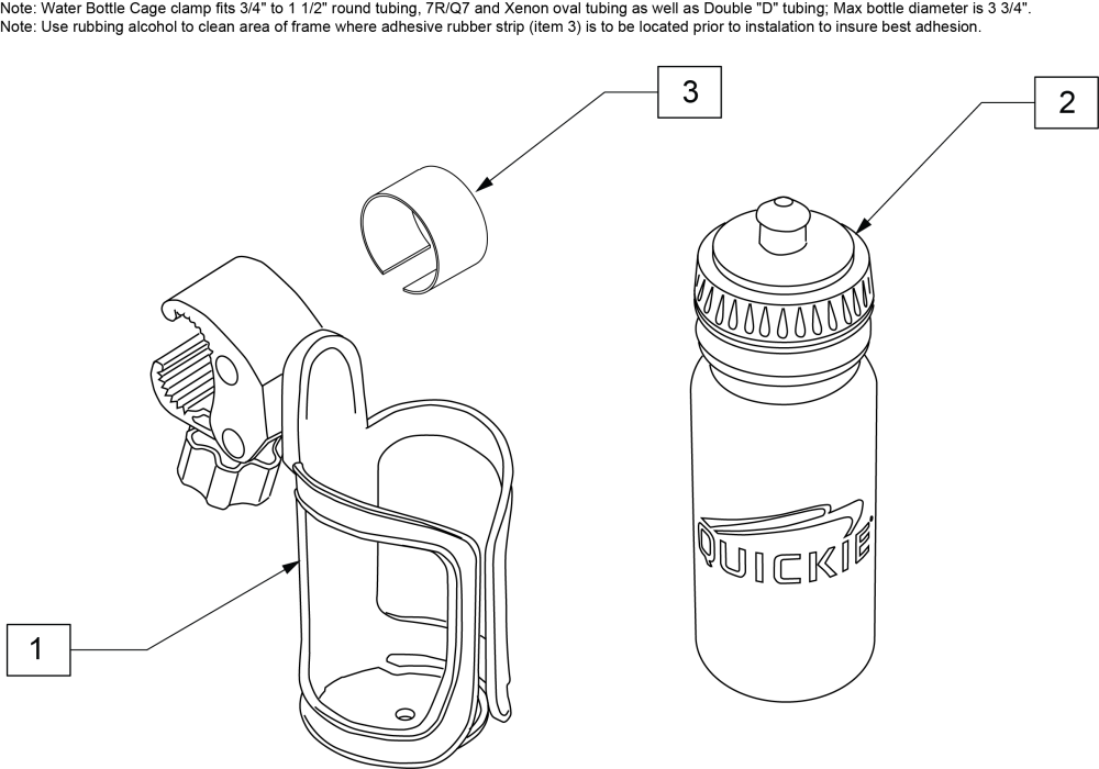Water Bottle And Cage parts diagram