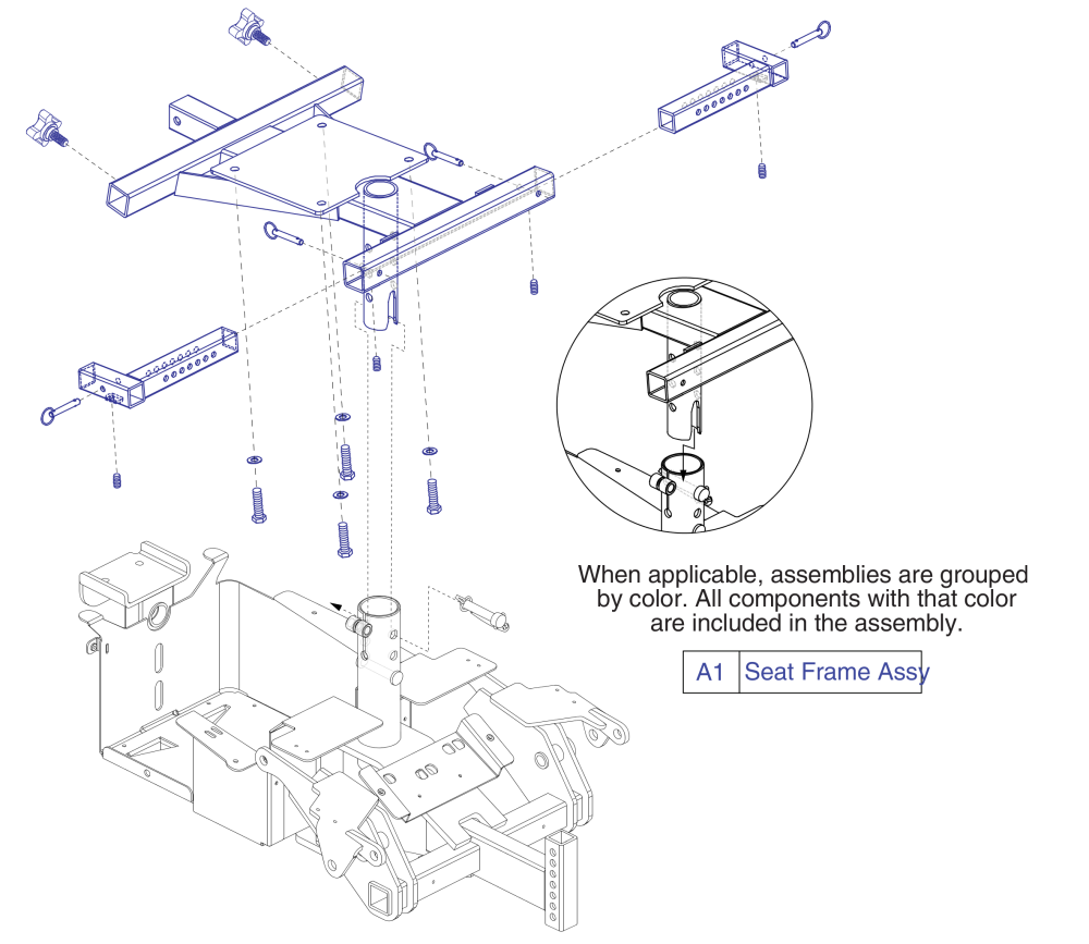 Seat Frame Assy - Contour Lite parts diagram