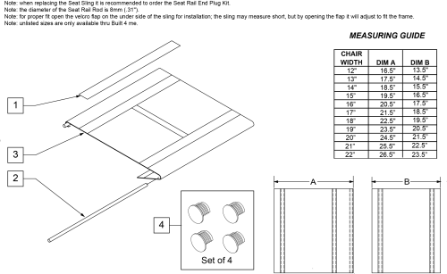 Standard Seat Sling parts diagram