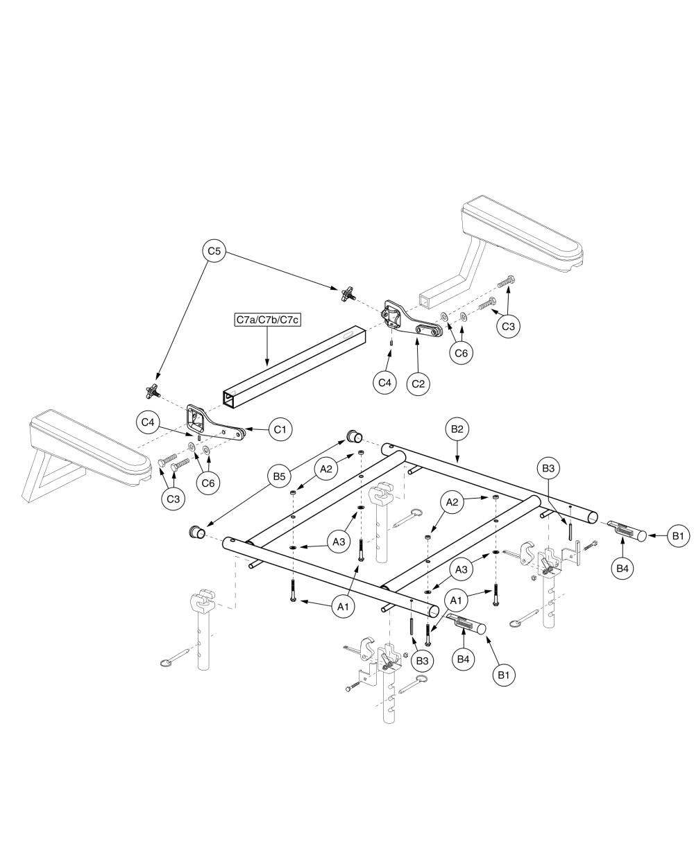 H -frames - Ltd Recline Seats - 115 Ltd Recline Solid Seat Pan16d-20d parts diagram