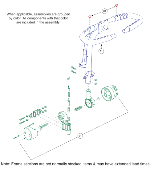 Tiller Assembly, Delta, Victory 9.2, 10.2 parts diagram