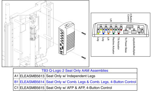 Aam Assy, Static Seat, Tb3 / Q-logic 2 parts diagram