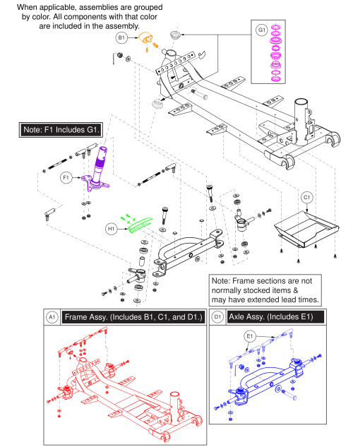 4-wheel Front Frame Assy. parts diagram