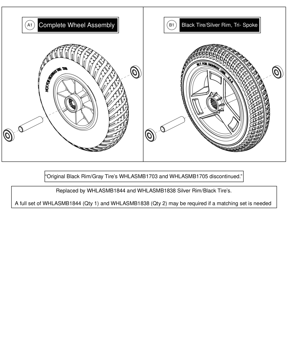 Front Wheel, 3 Wheel Units, Gogo parts diagram